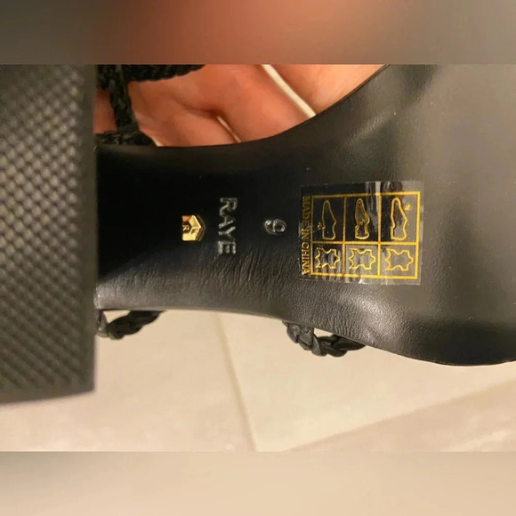 RAYE Melissa Braided Leather Heels Black Size 9 - Picture 7 of 7